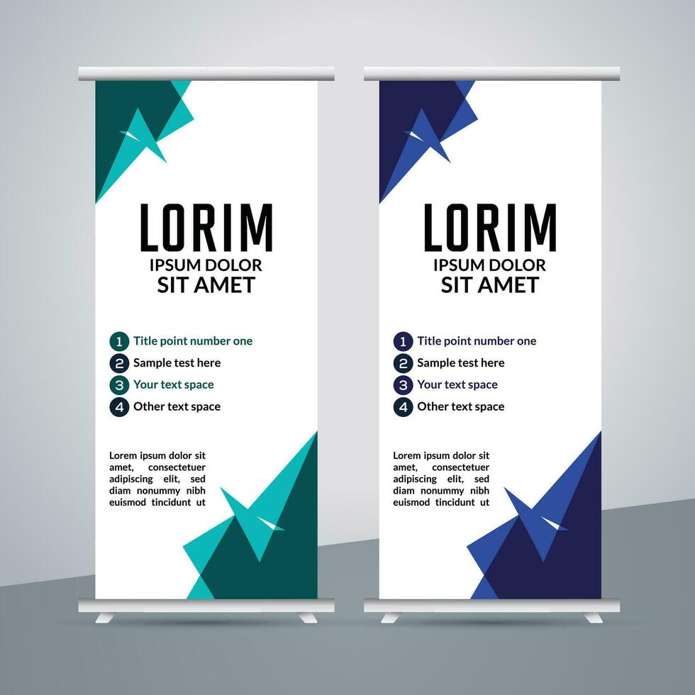 professional business roll up display standee template design vector