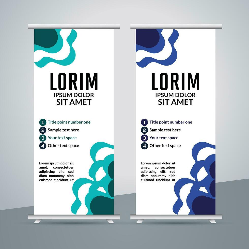 professional business roll up display standee template design vector