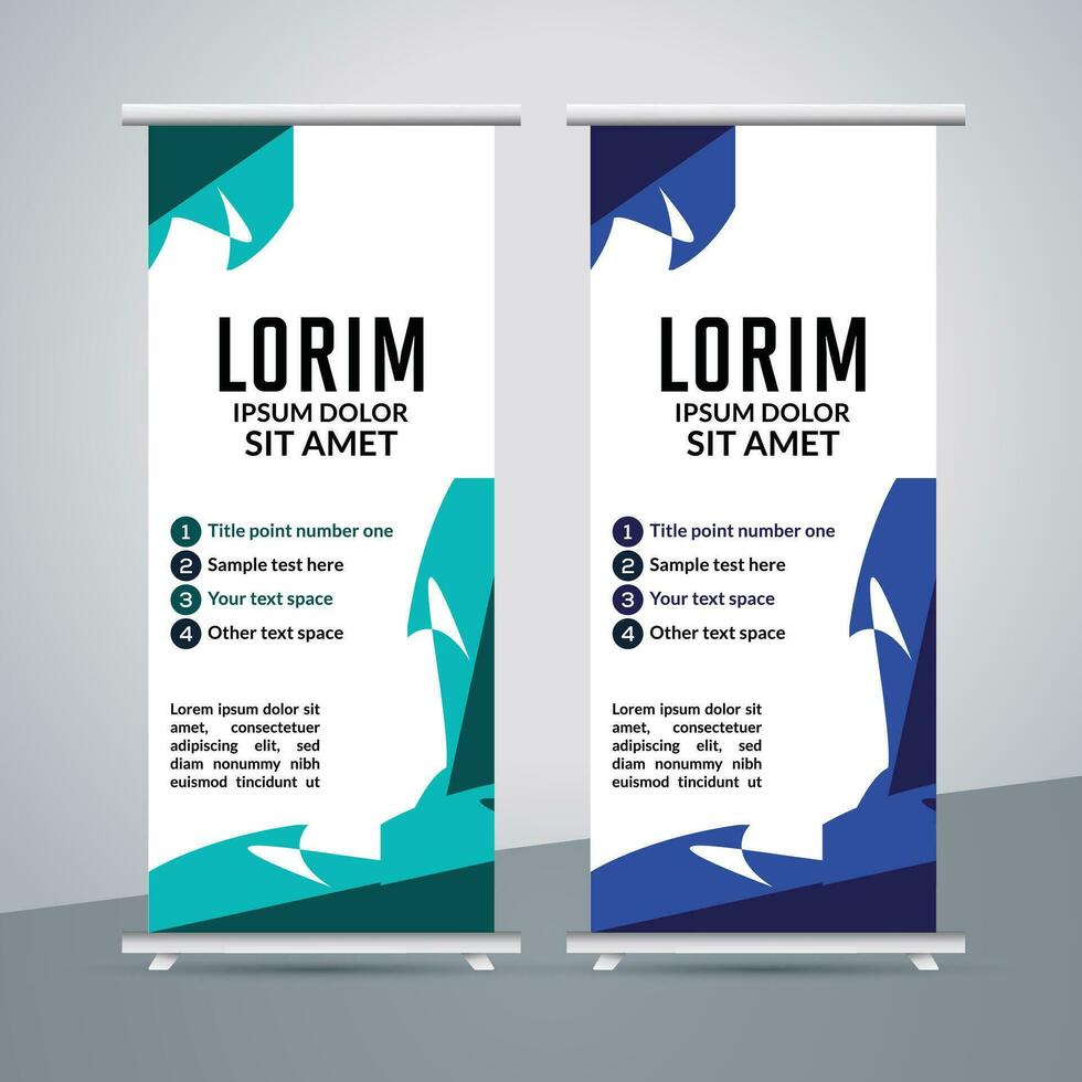 professional business roll up display standee template design vector