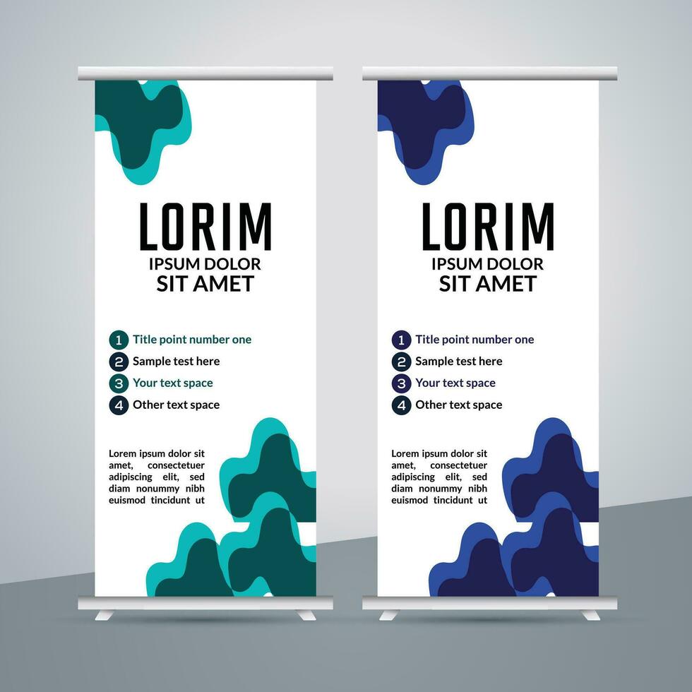 professional business roll up display standee template design vector