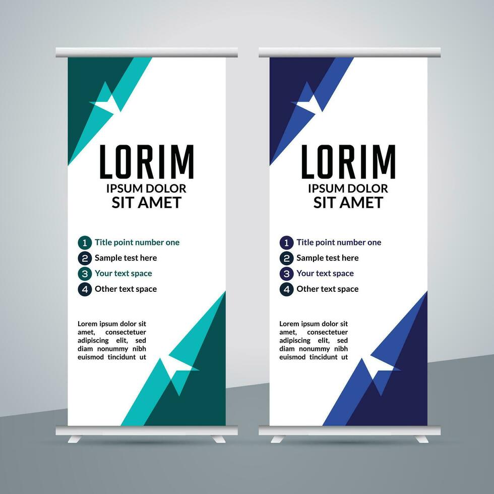 professional business roll up display standee template design vector