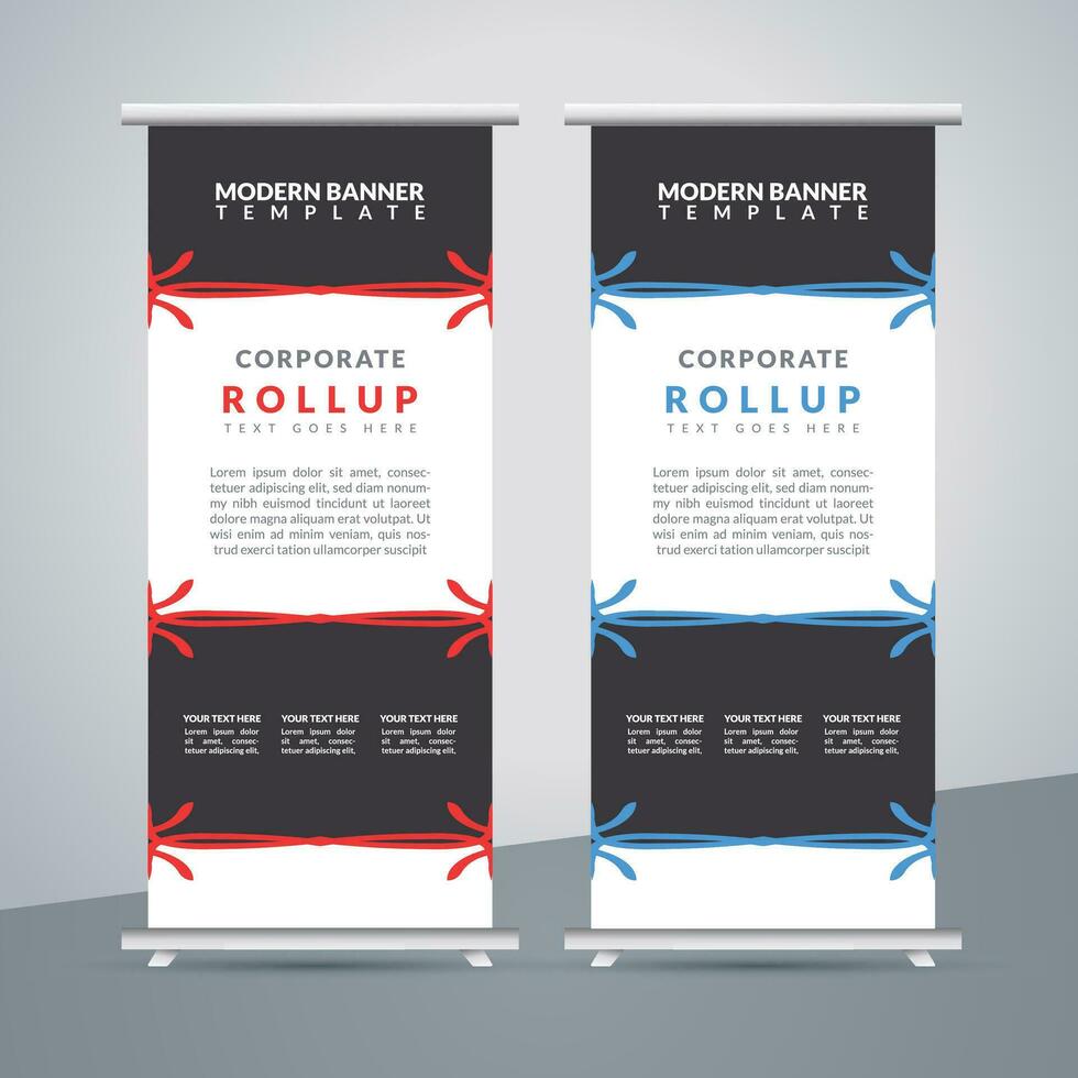 business roll up banner design display standee for presentation purpose vector