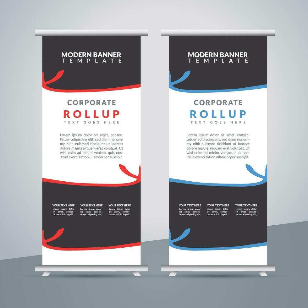 business roll up banner design display standee for presentation purpose vector