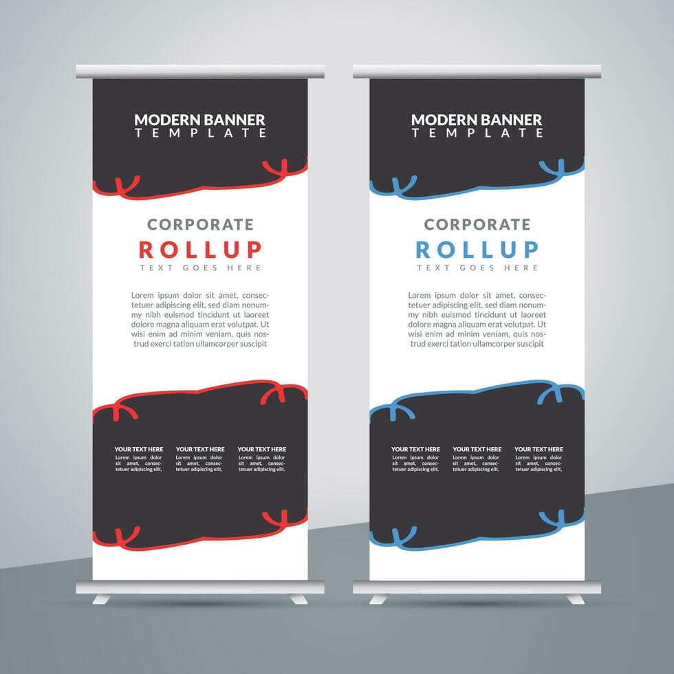 business roll up banner design display standee for presentation purpose vector