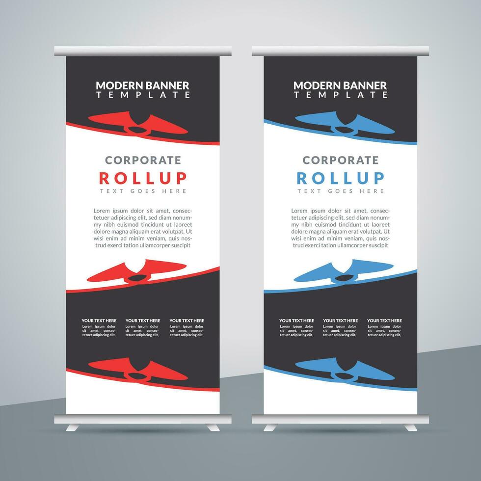 business roll up banner design display standee for presentation purpose vector