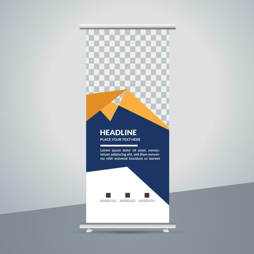 professional business roll up display standee template design vector