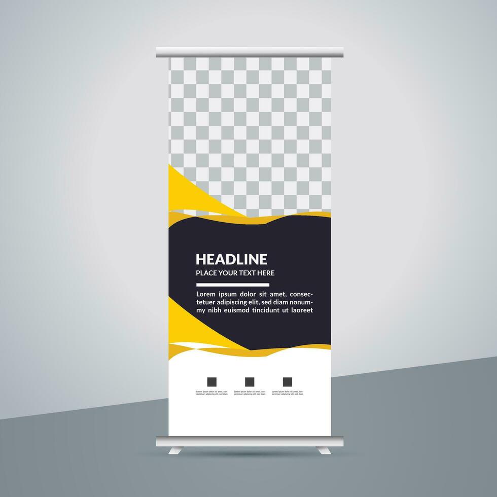 professional business roll up display standee template design vector