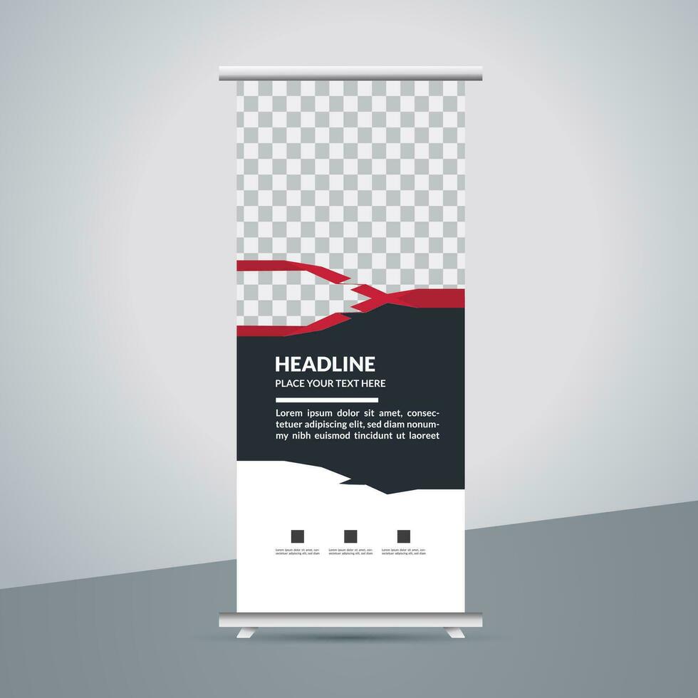 professional business roll up display standee template design vector