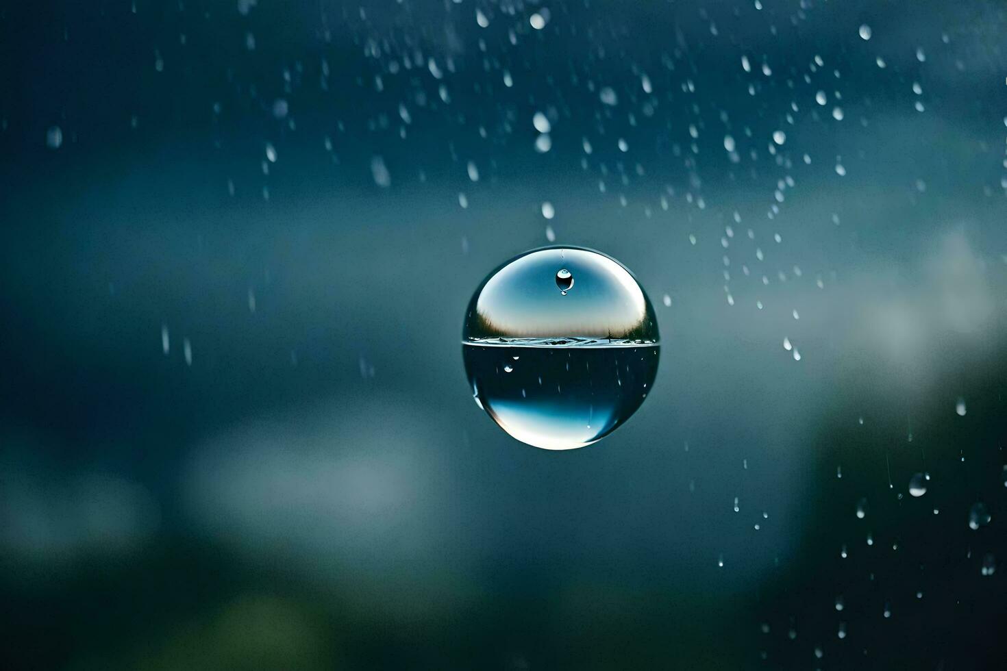 AI generated a drop of water is seen in the rain photo