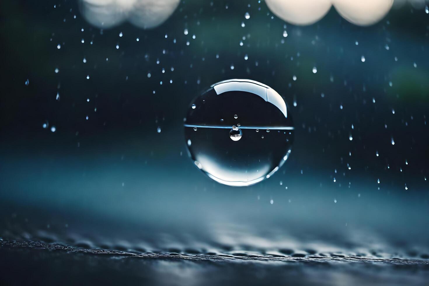 AI generated a drop of water is seen on a surface photo