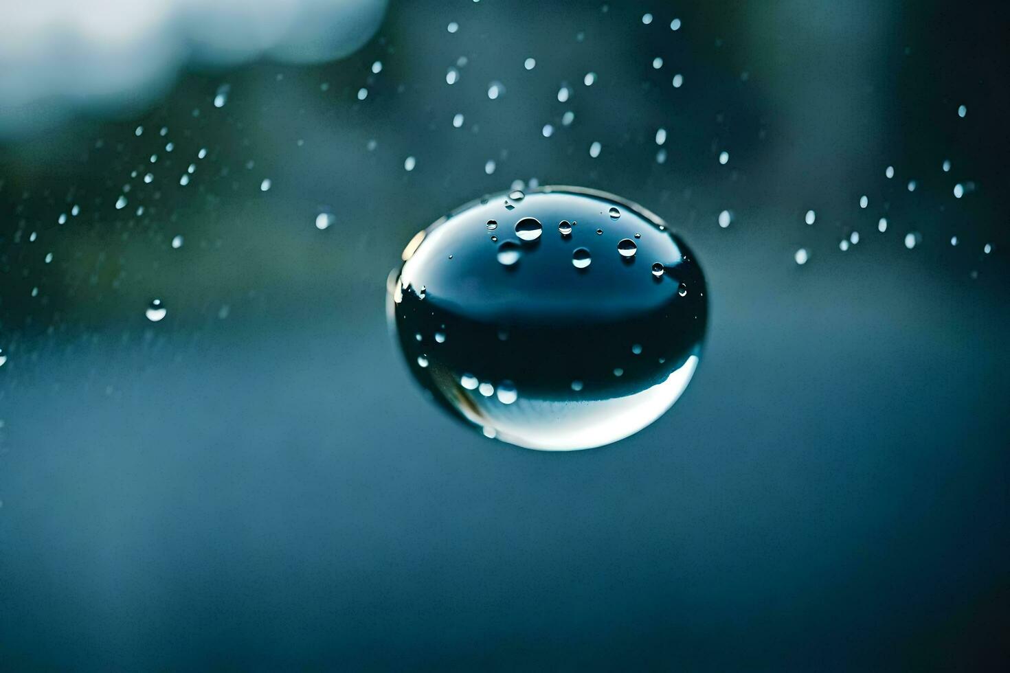 AI generated a drop of water is reflected in the air photo