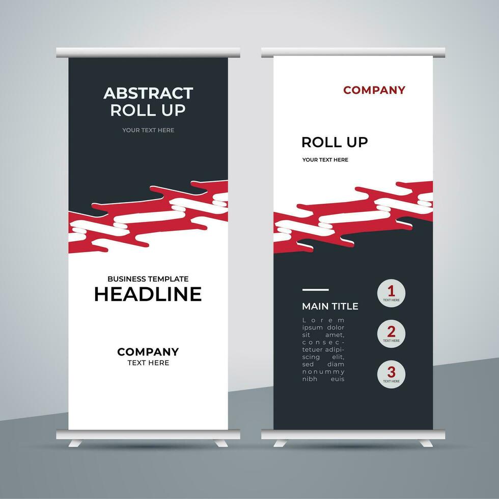 modern roll up banner template with abstract design vector