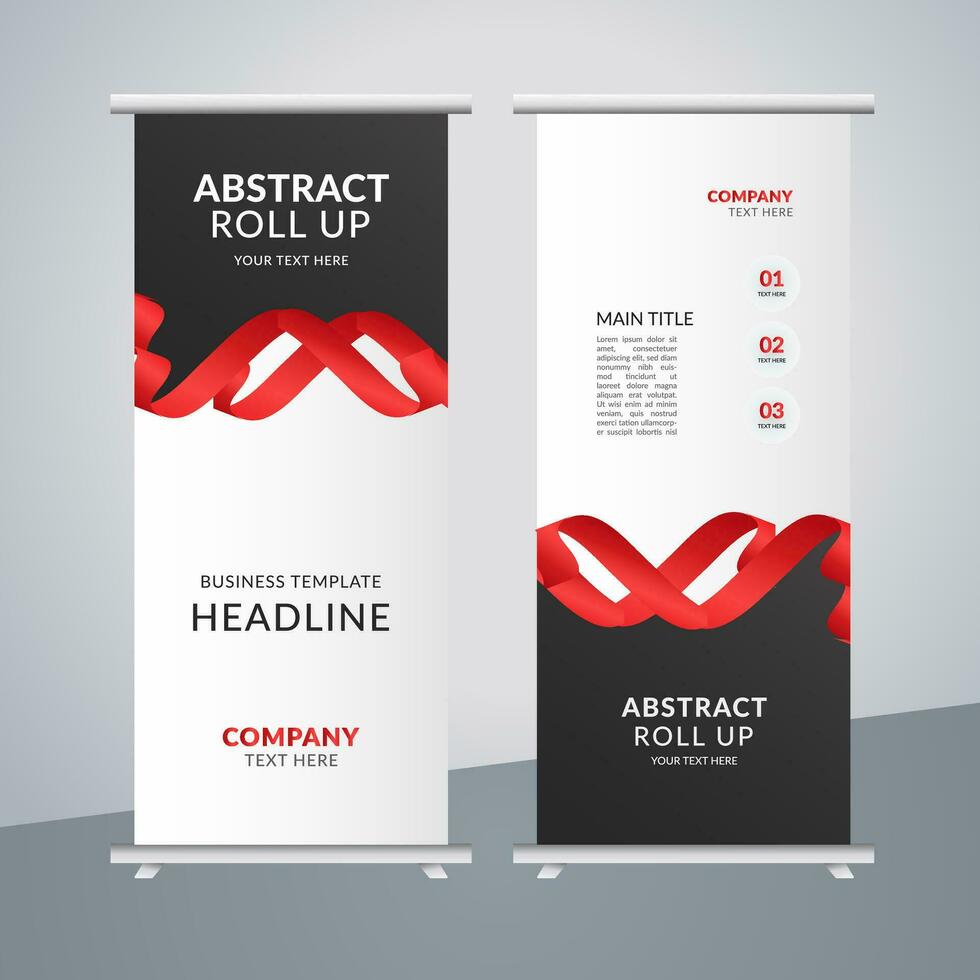 modern roll up banner template with abstract design vector