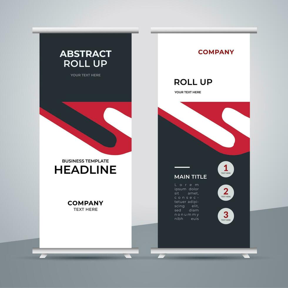 modern roll up banner template with abstract design vector