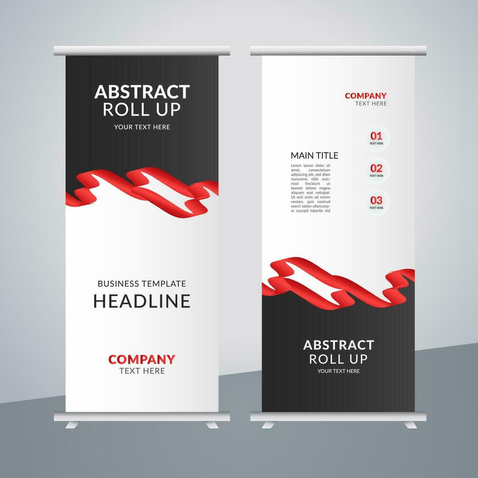 modern roll up banner template with abstract design vector