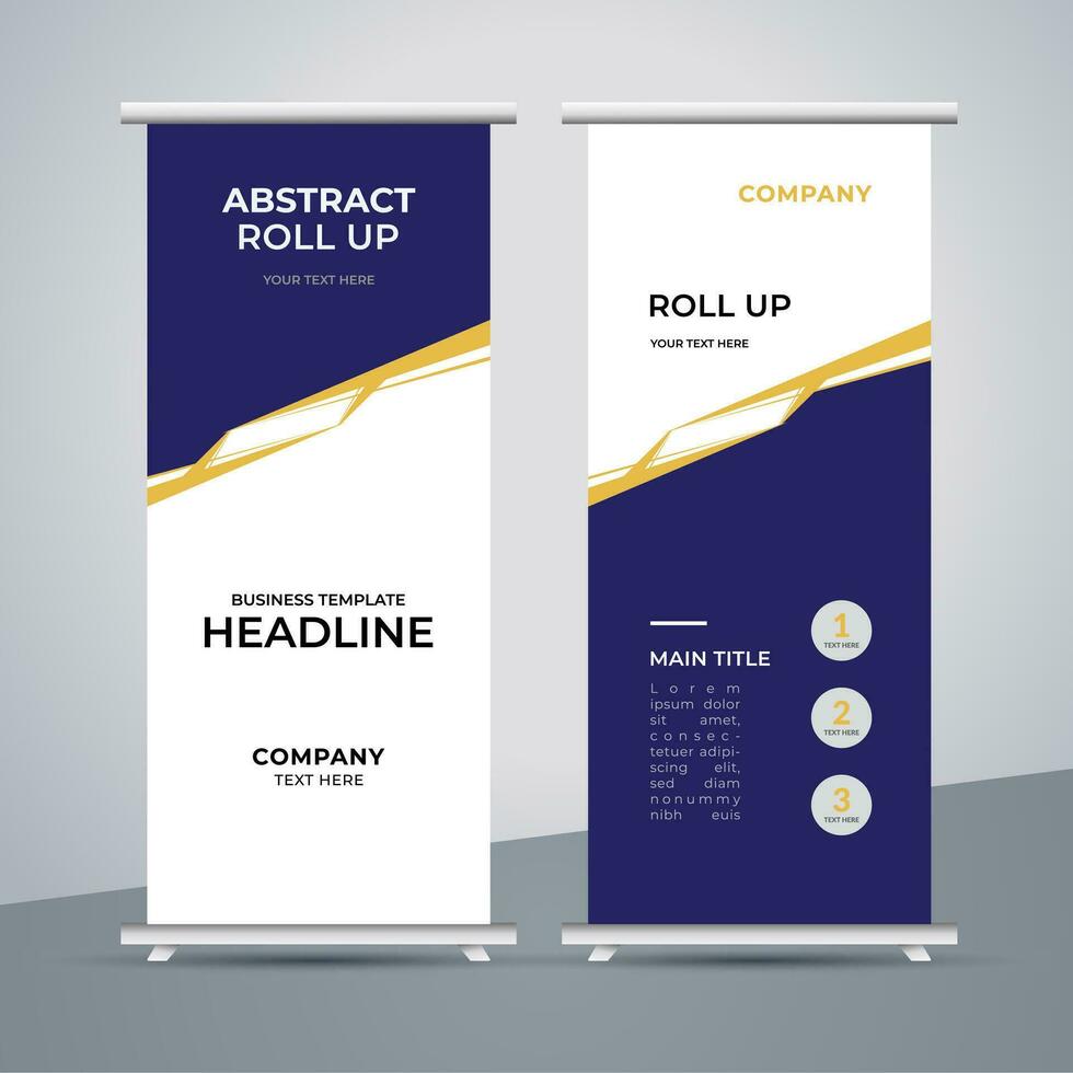 modern roll up banner template with abstract design vector