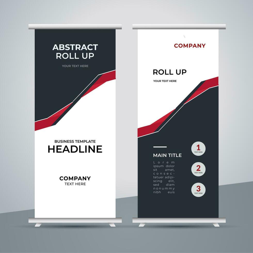 modern roll up banner template with abstract design vector