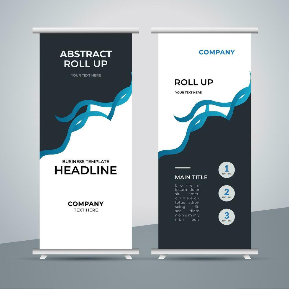 modern roll up banner template with abstract design vector