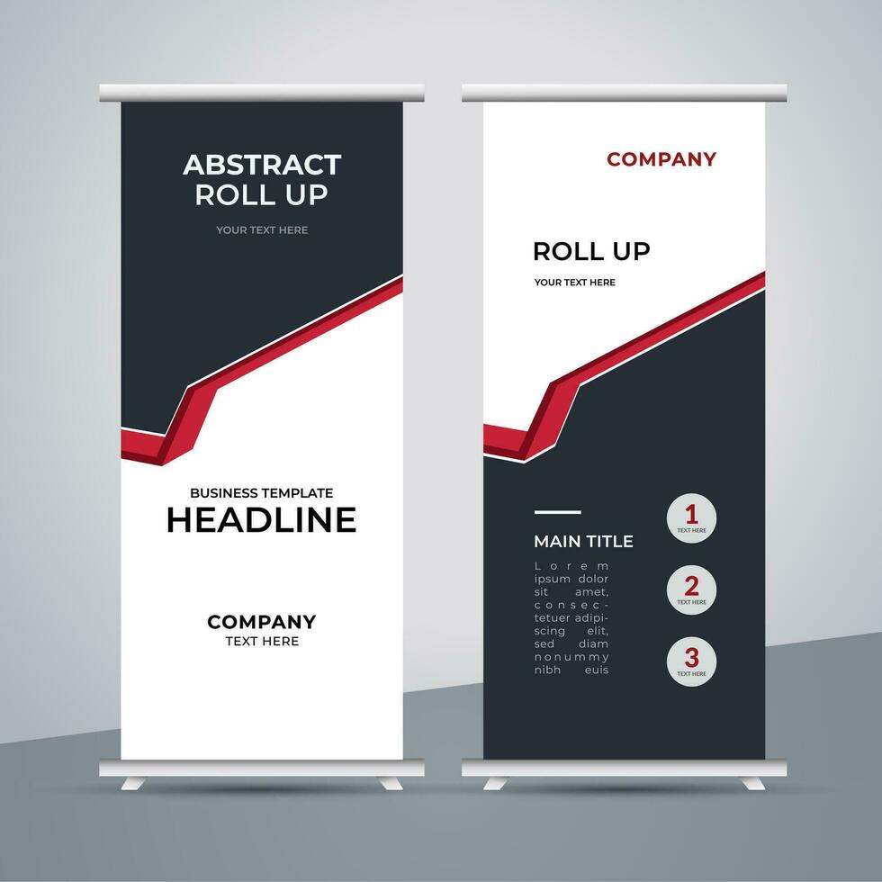 modern roll up banner template with abstract design vector