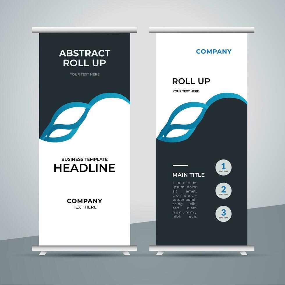 modern roll up banner template with abstract design vector