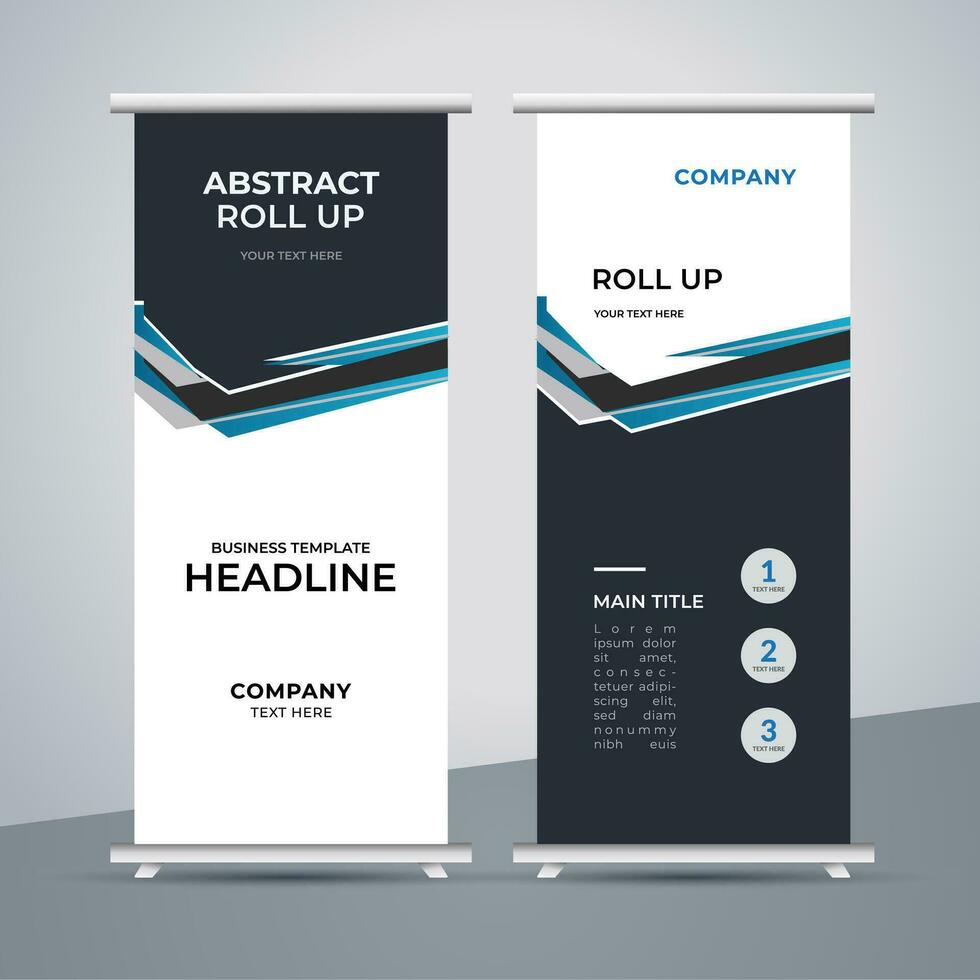 modern roll up banner template with abstract design vector