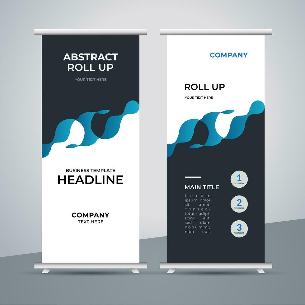 modern roll up banner template with abstract design vector