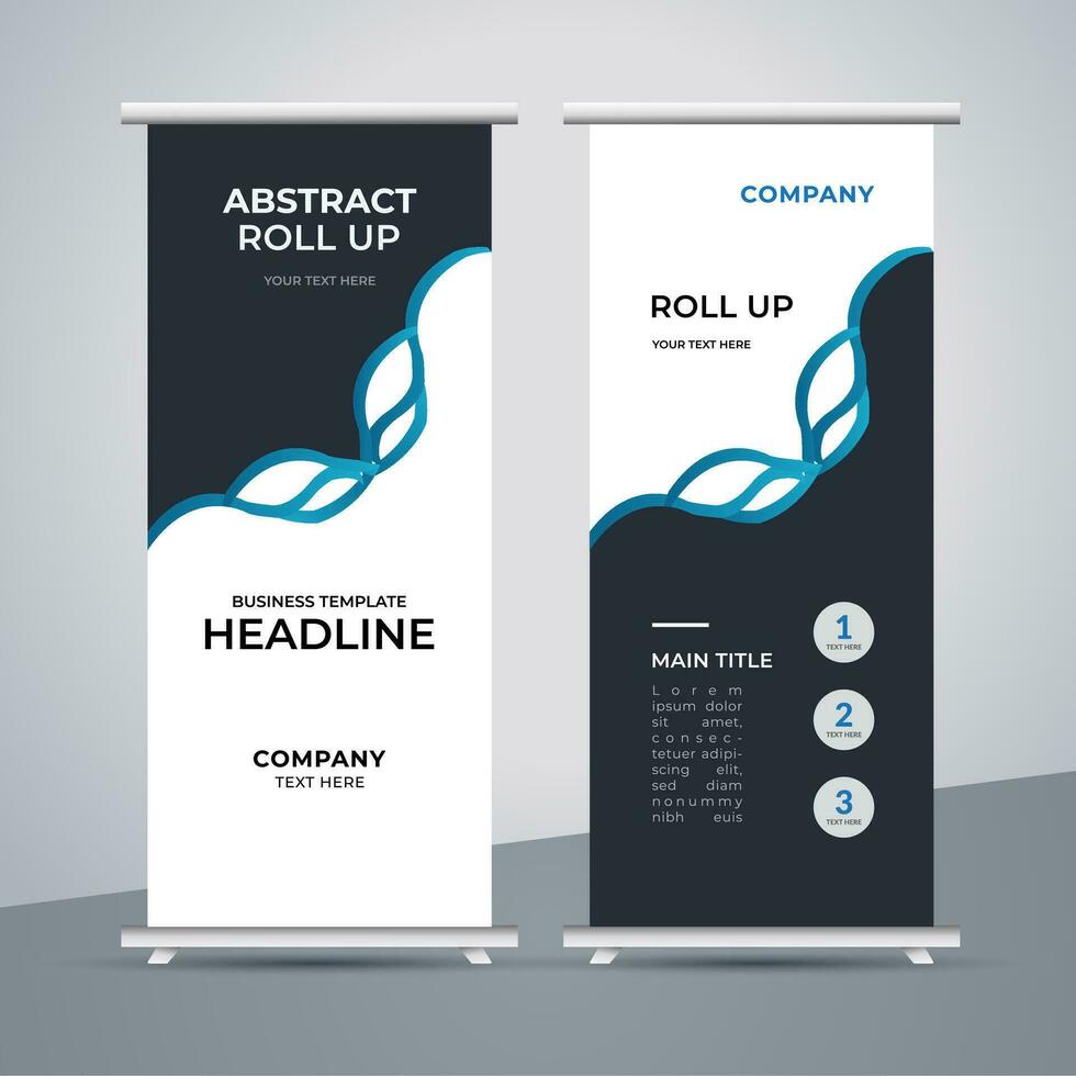 modern roll up banner template with abstract design vector