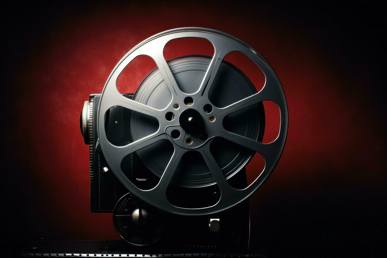 AI generated A classic image of a movie projector with a film reel photo