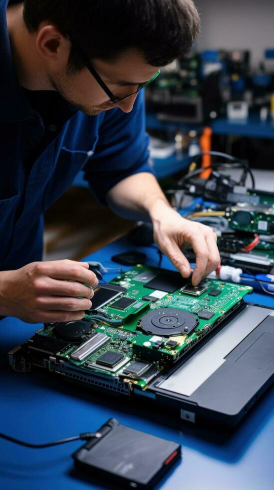 AI generated online tutorials or consulting forums dedicated to laptop repairs photo