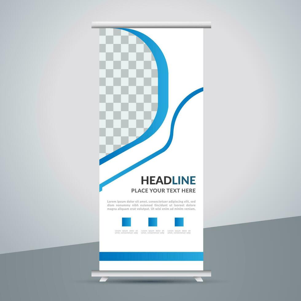 business roll up banner design display standee for presentation purpose vector