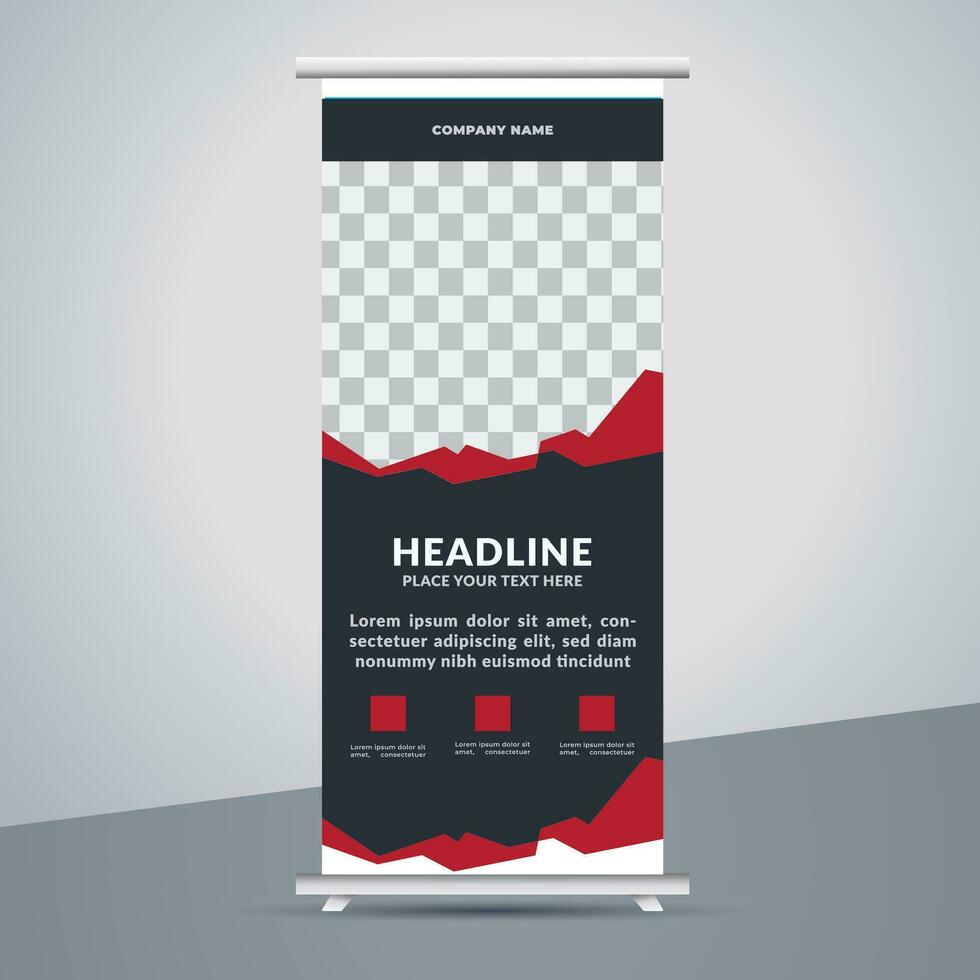 business roll up banner design display standee for presentation purpose vector