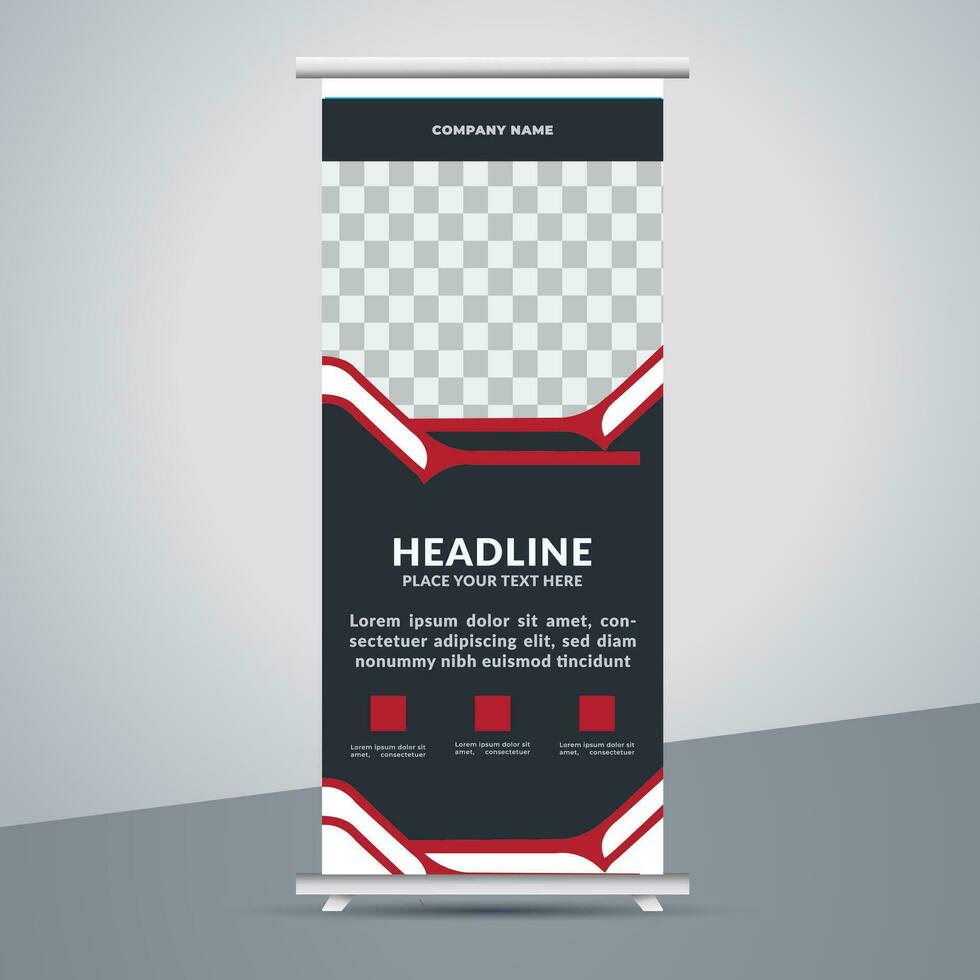 business roll up banner design display standee for presentation purpose vector