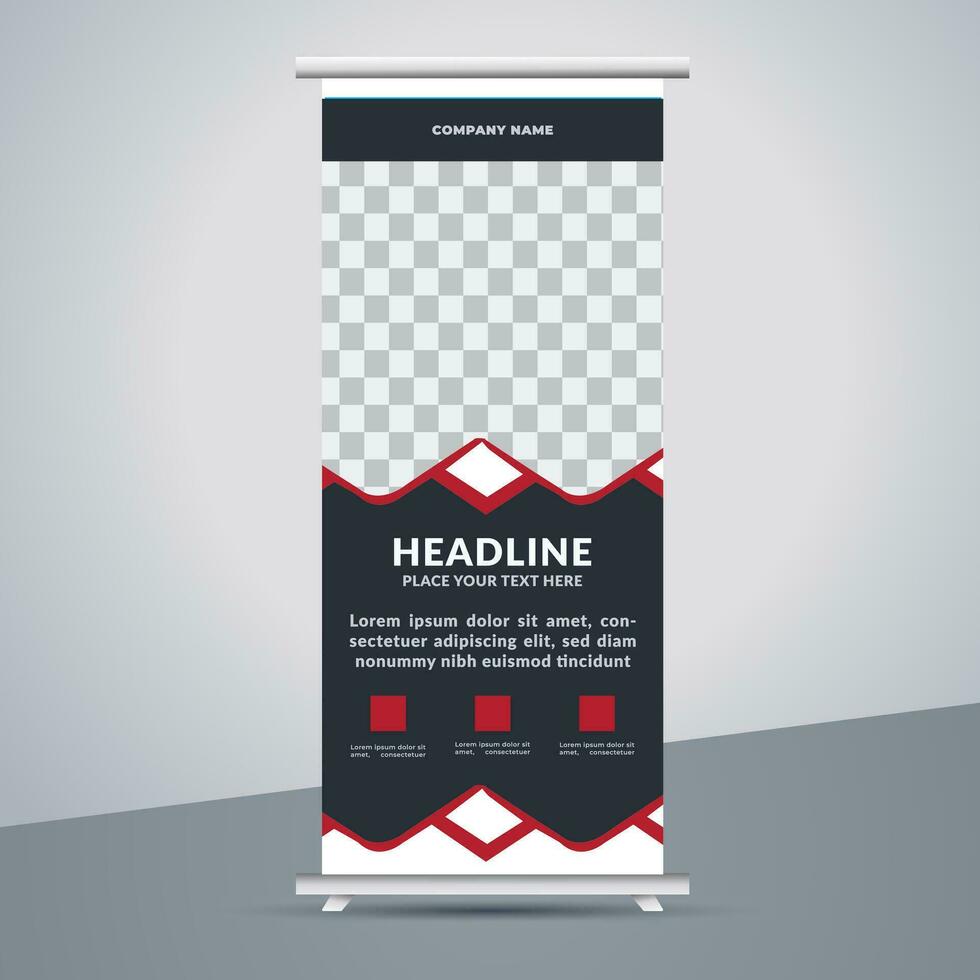 business roll up banner design display standee for presentation purpose vector