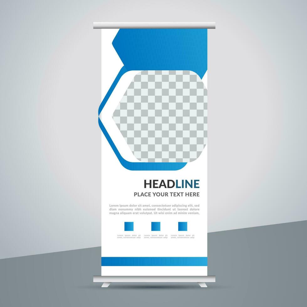 business roll up banner design display standee for presentation purpose vector