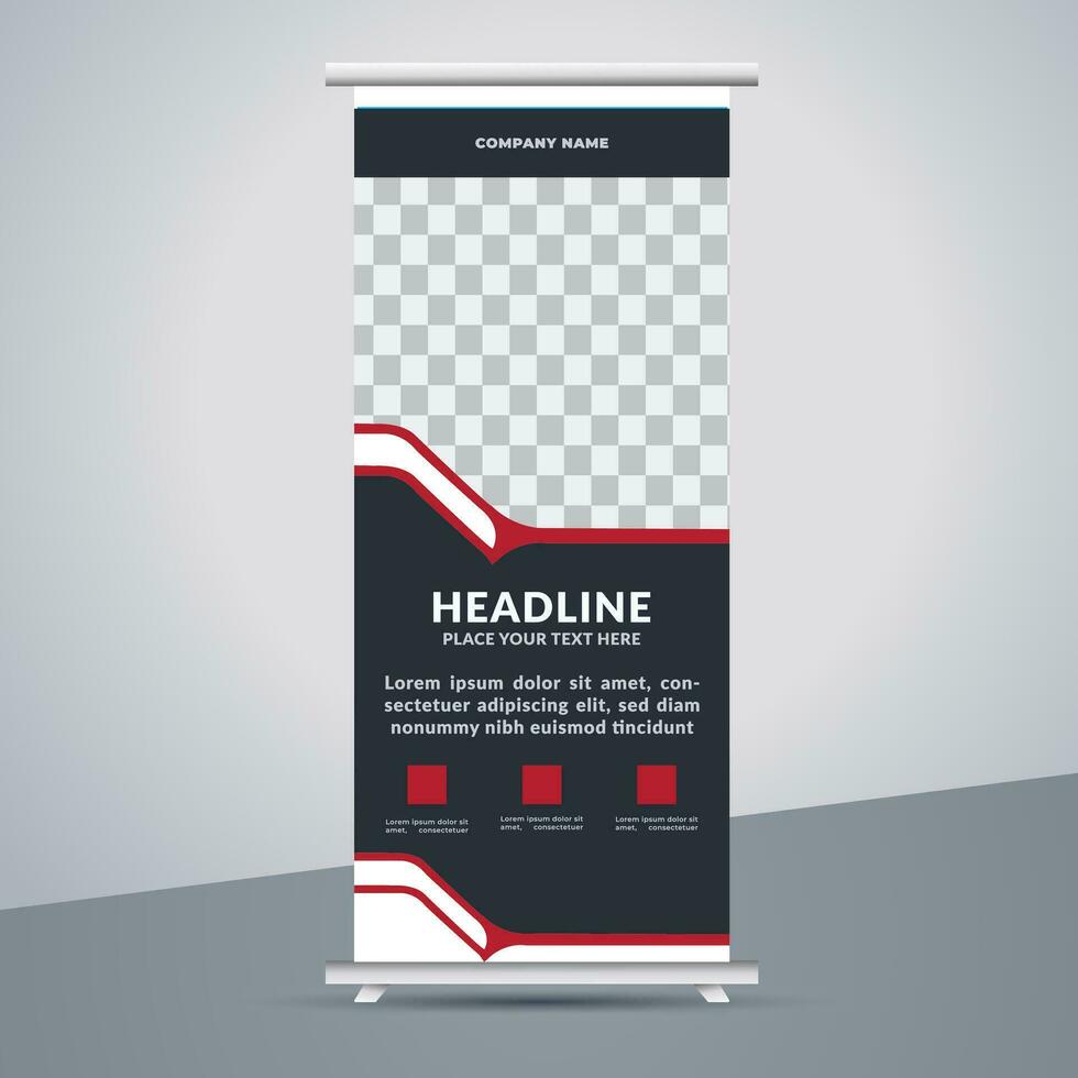 business roll up banner design display standee for presentation purpose vector