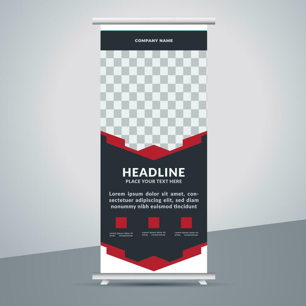 business roll up banner design display standee for presentation purpose vector