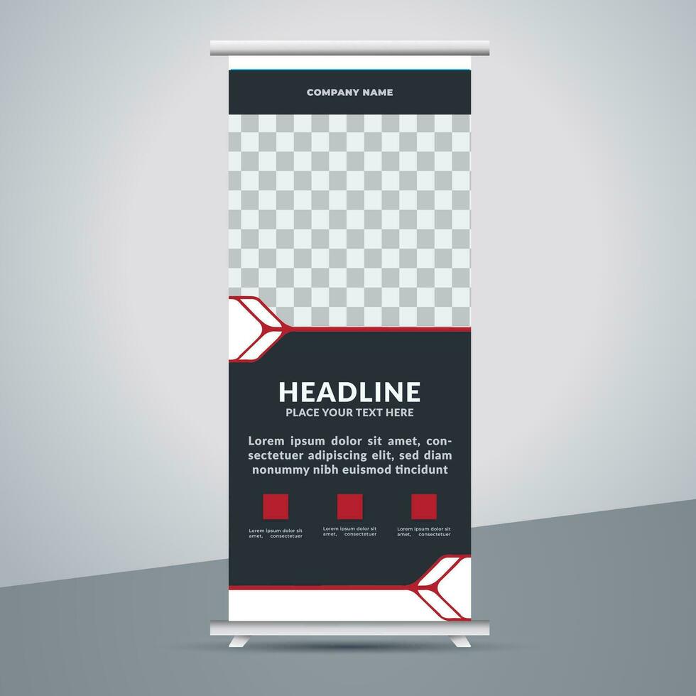 business roll up banner design display standee for presentation purpose vector