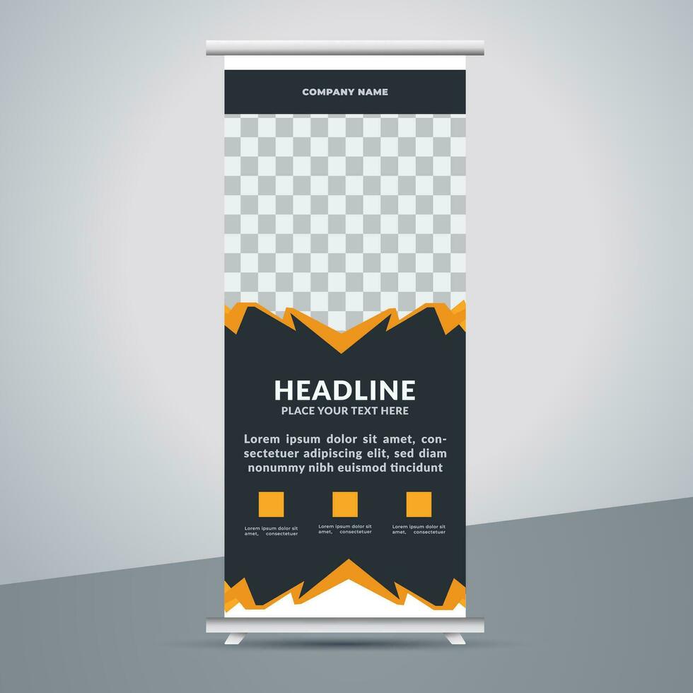 business roll up banner design display standee for presentation purpose vector