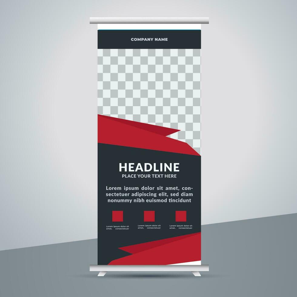 business roll up banner design display standee for presentation purpose vector