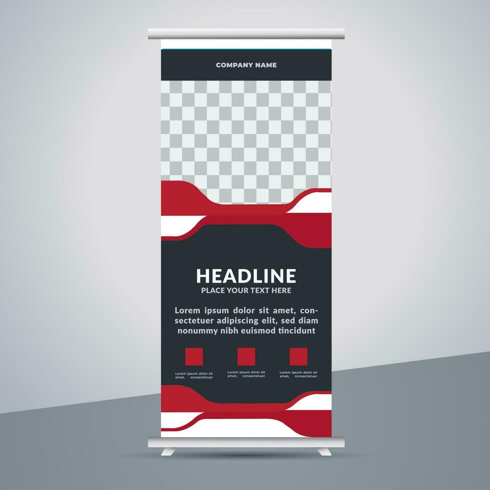 business roll up banner design display standee for presentation purpose vector