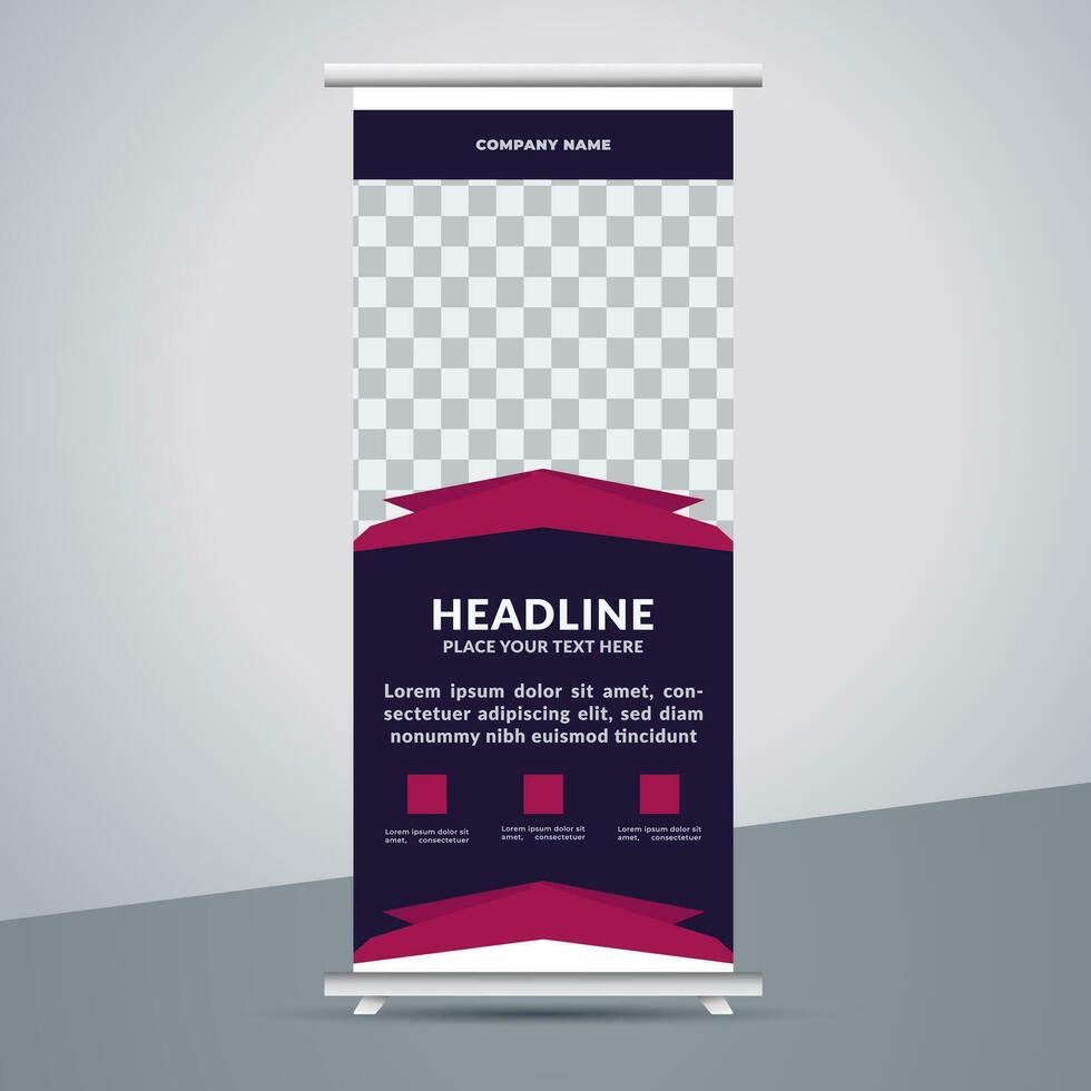 business roll up banner design display standee for presentation purpose vector