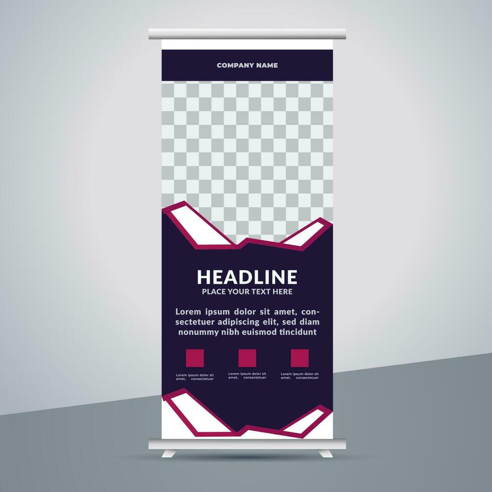 business roll up banner design display standee for presentation purpose vector