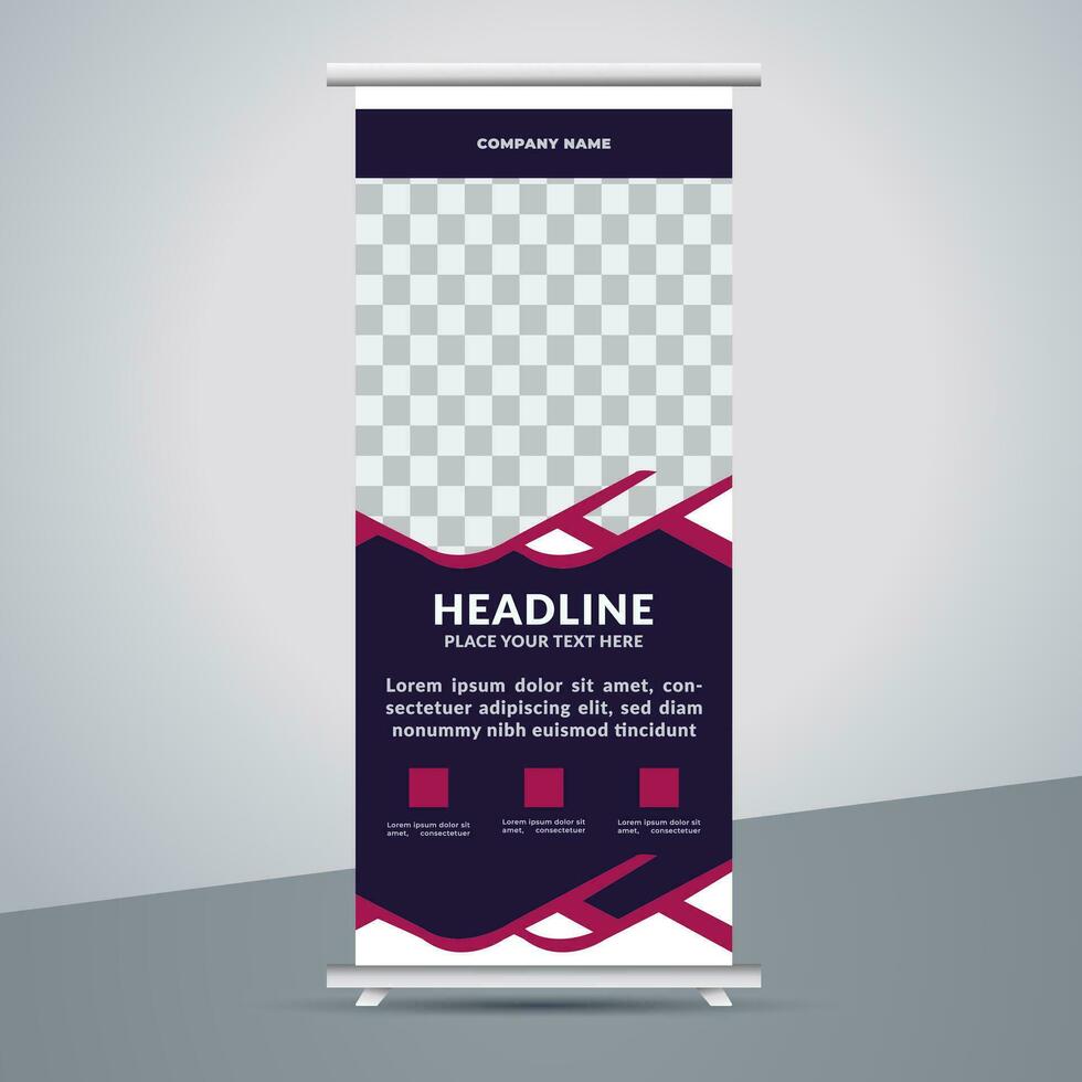 business roll up banner design display standee for presentation purpose vector