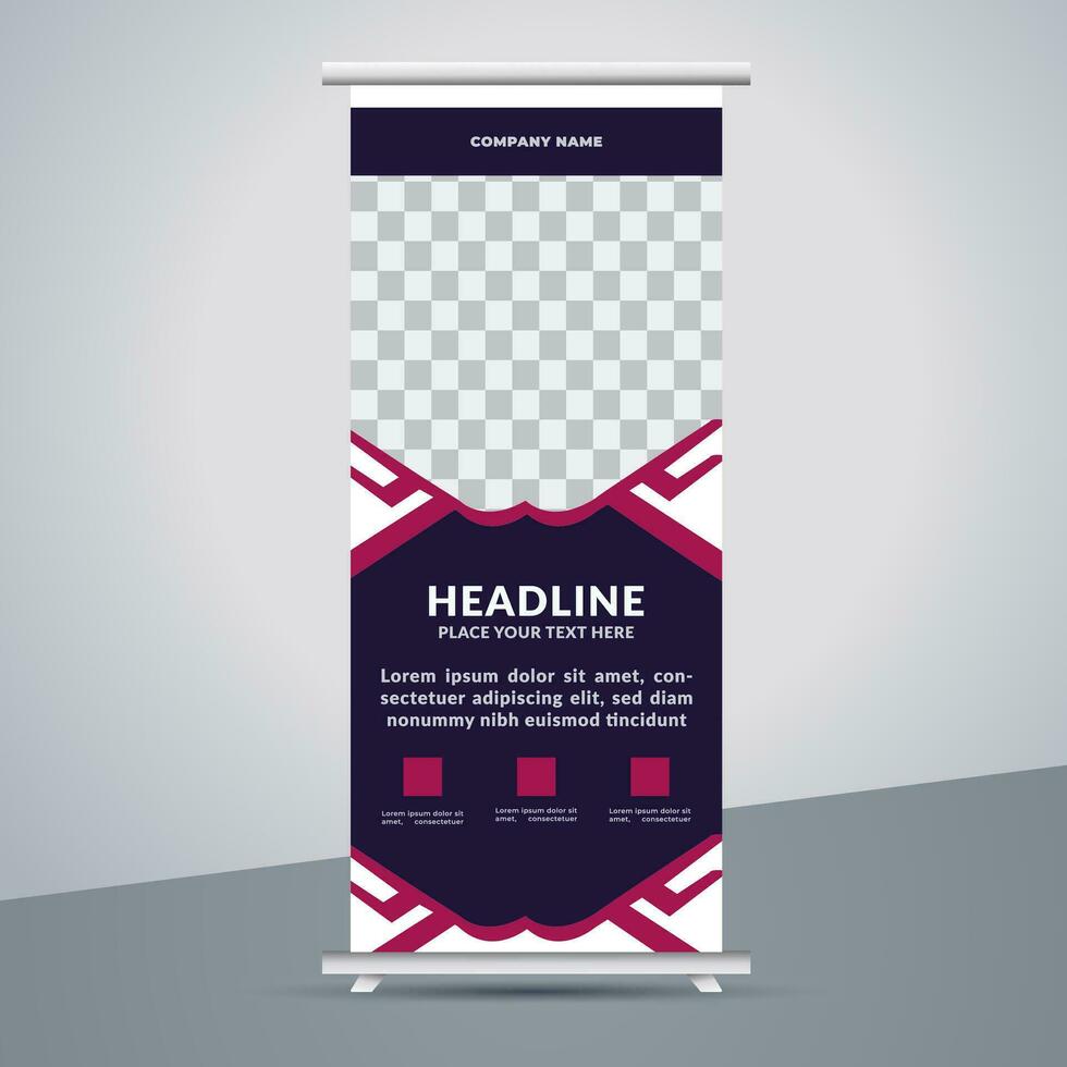 business roll up banner design display standee for presentation purpose vector