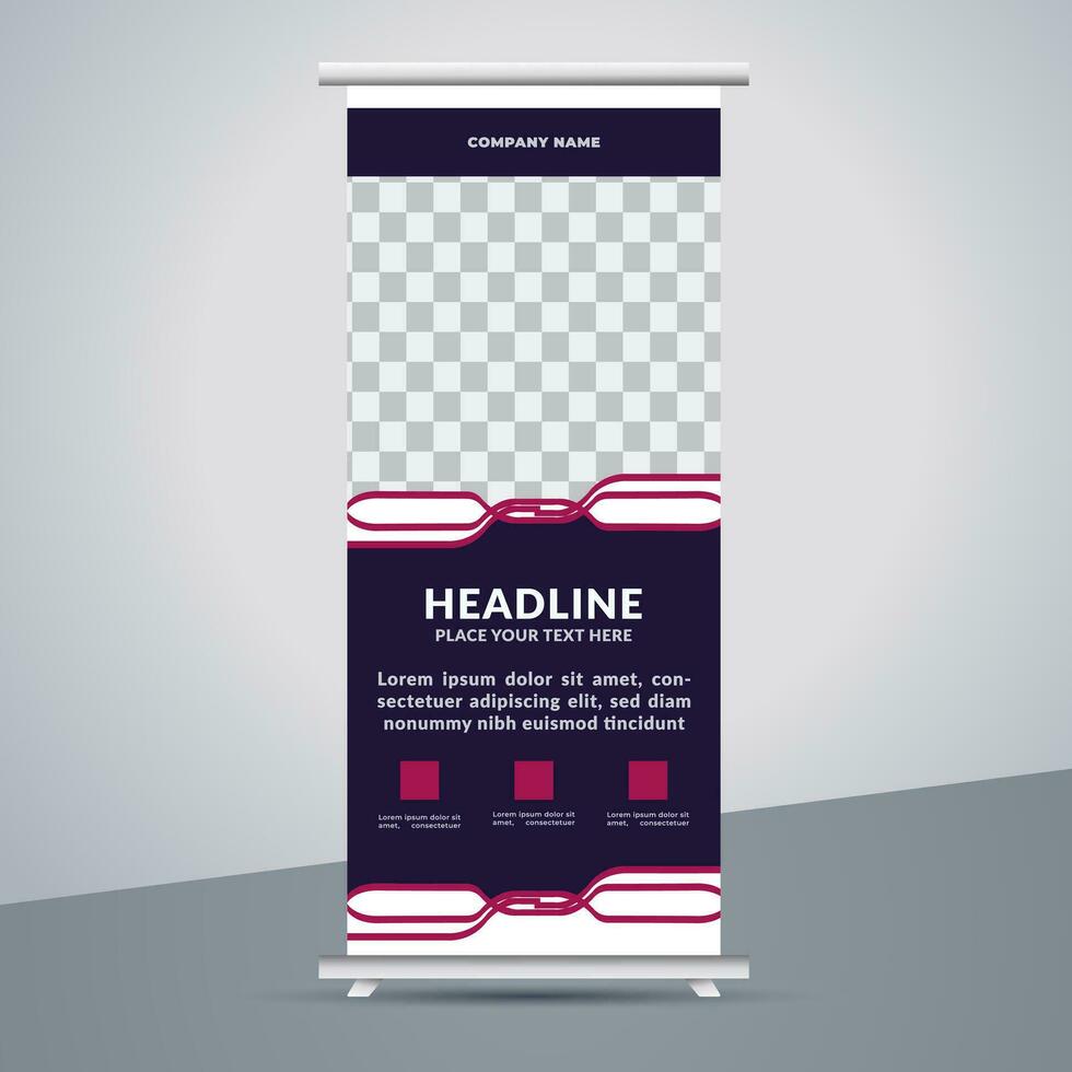 business roll up banner design display standee for presentation purpose vector