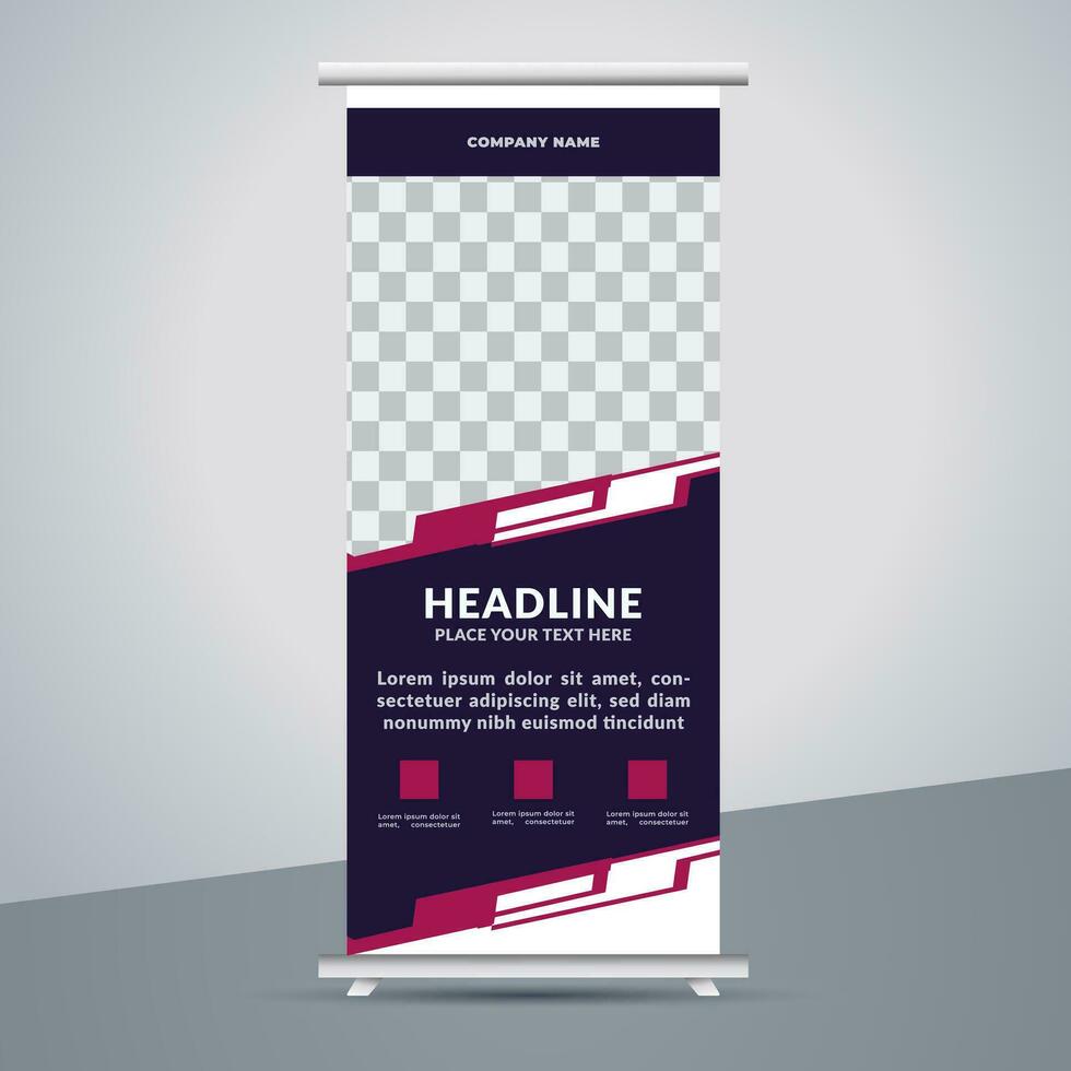 business roll up banner design display standee for presentation purpose vector