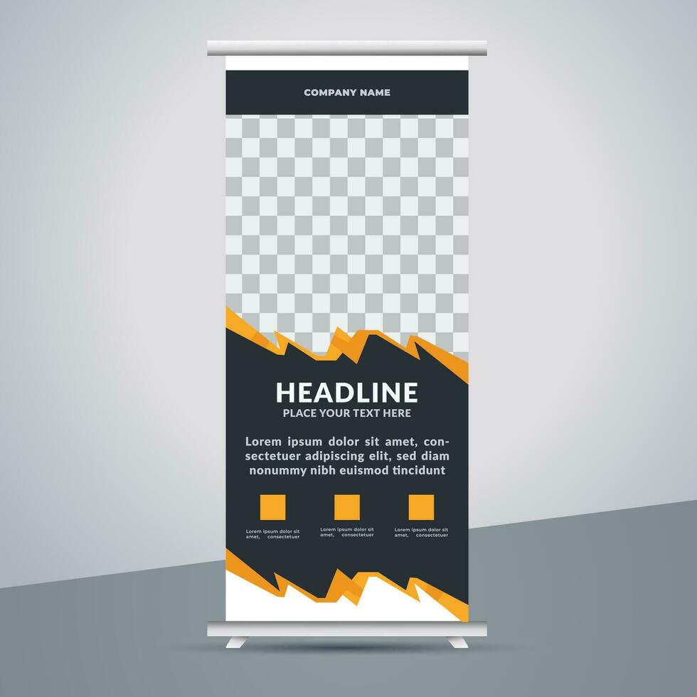 business roll up banner design display standee for presentation purpose vector