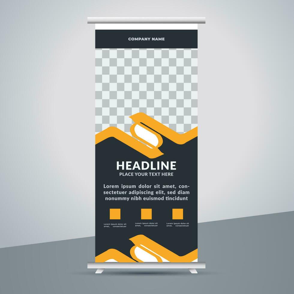 business roll up banner design display standee for presentation purpose vector