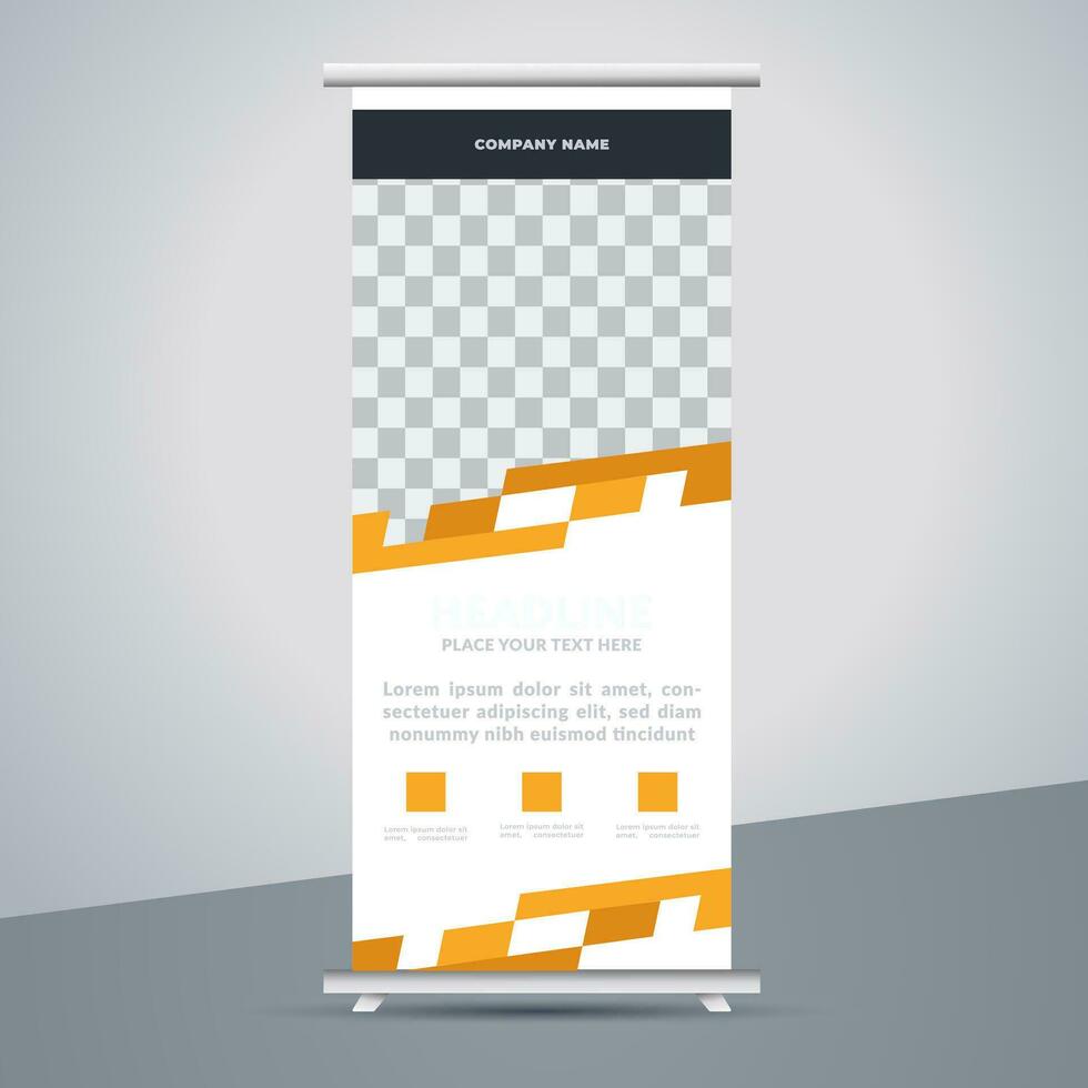 business roll up banner design display standee for presentation purpose vector