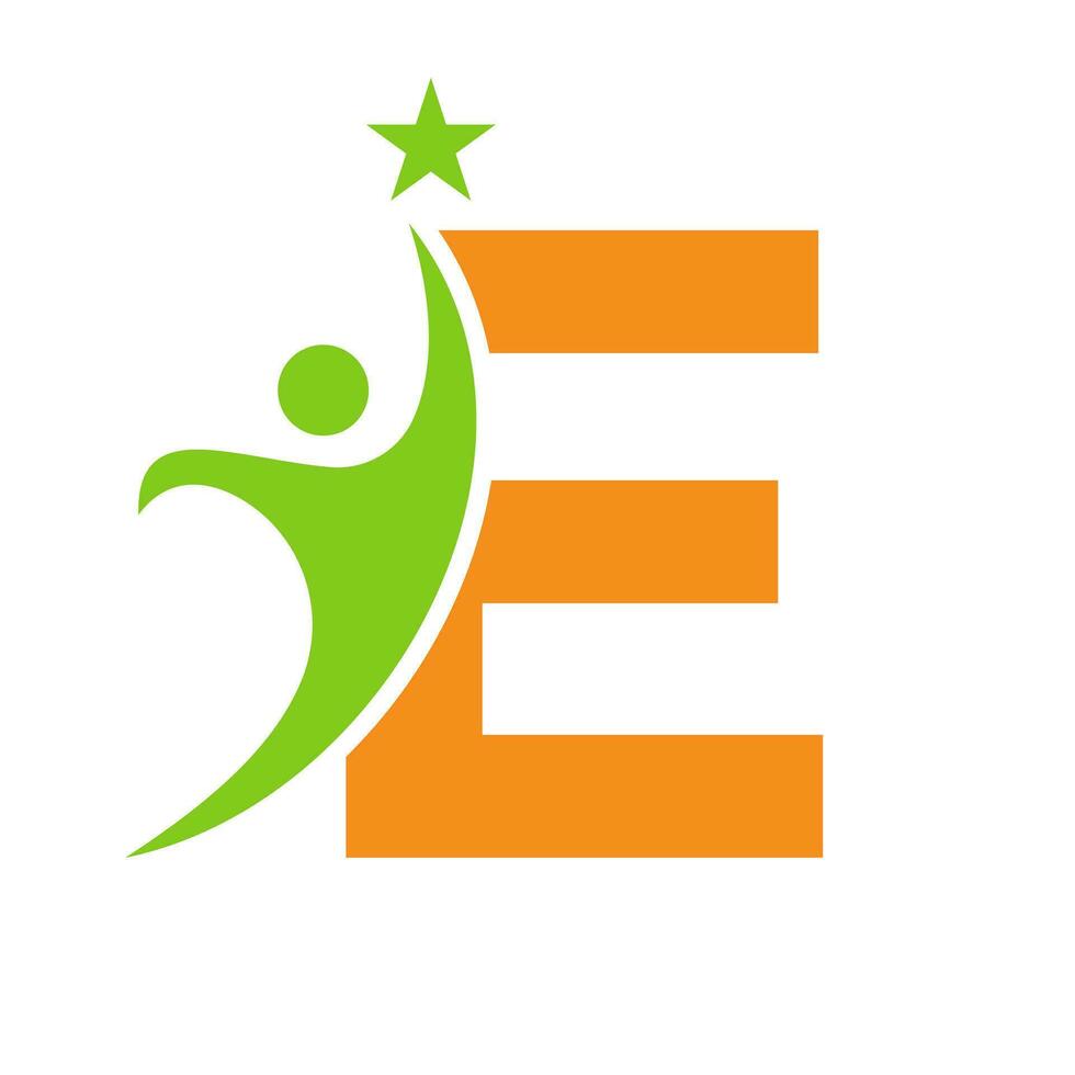 Letter E Bio Logo, Health Care Symbol, Healthy Logotype, Care Sign vector